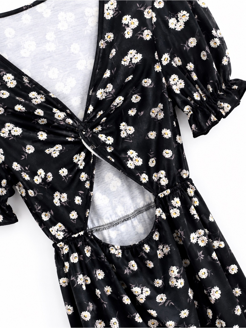 Black Ditsy Floral Dress